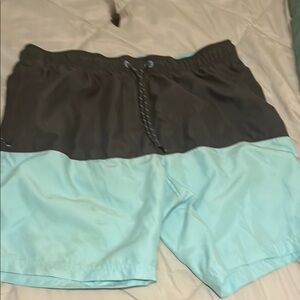 Two-Tone Black and Blue Women's Shorts